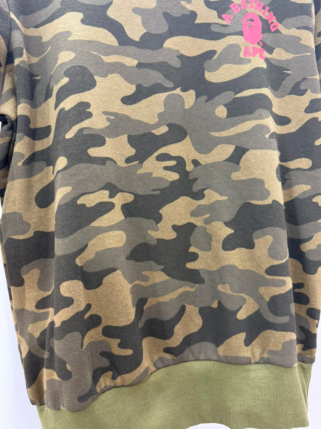 A Bathing Ape Camouflage Sweatshirt with Pink Logo