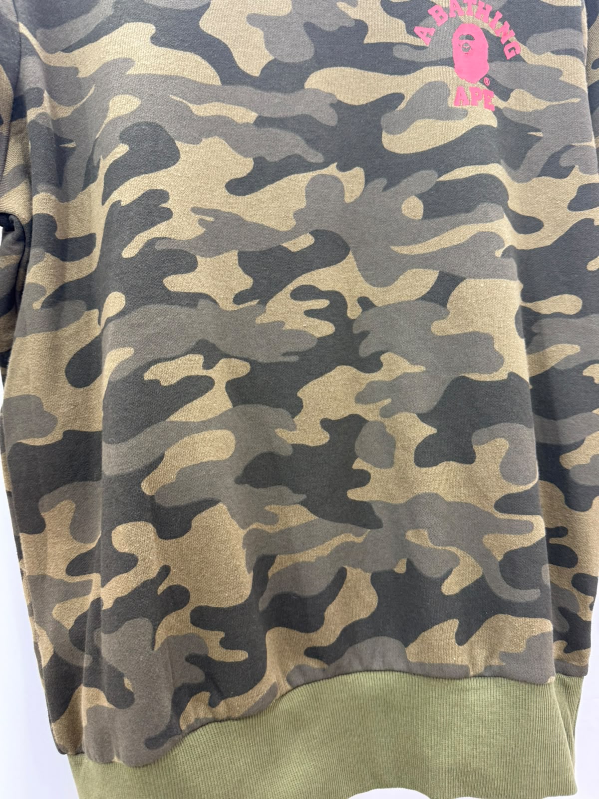A Bathing Ape Camouflage Sweatshirt with Pink Logo