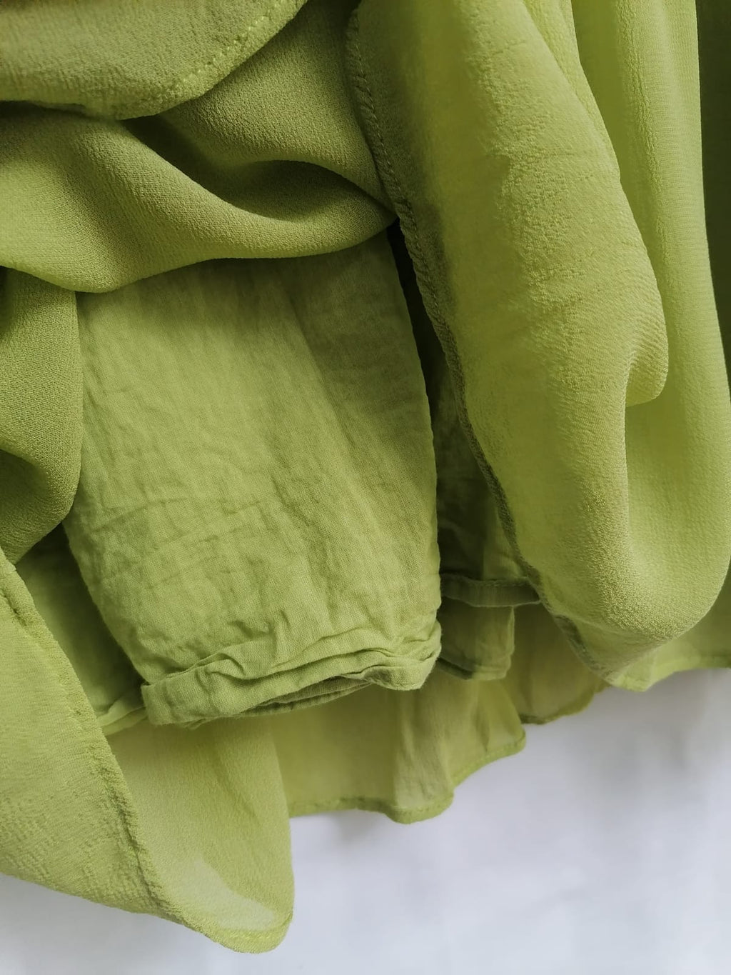 Label Ritu Kumar Green Smocked Ruffle Blouse