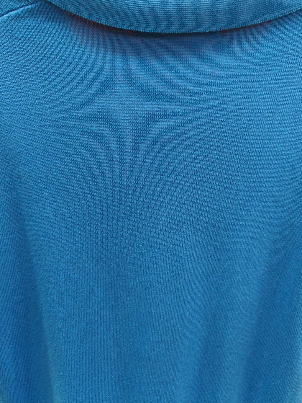 Zara Blue Knitted Polo Shirt with Openwork Details