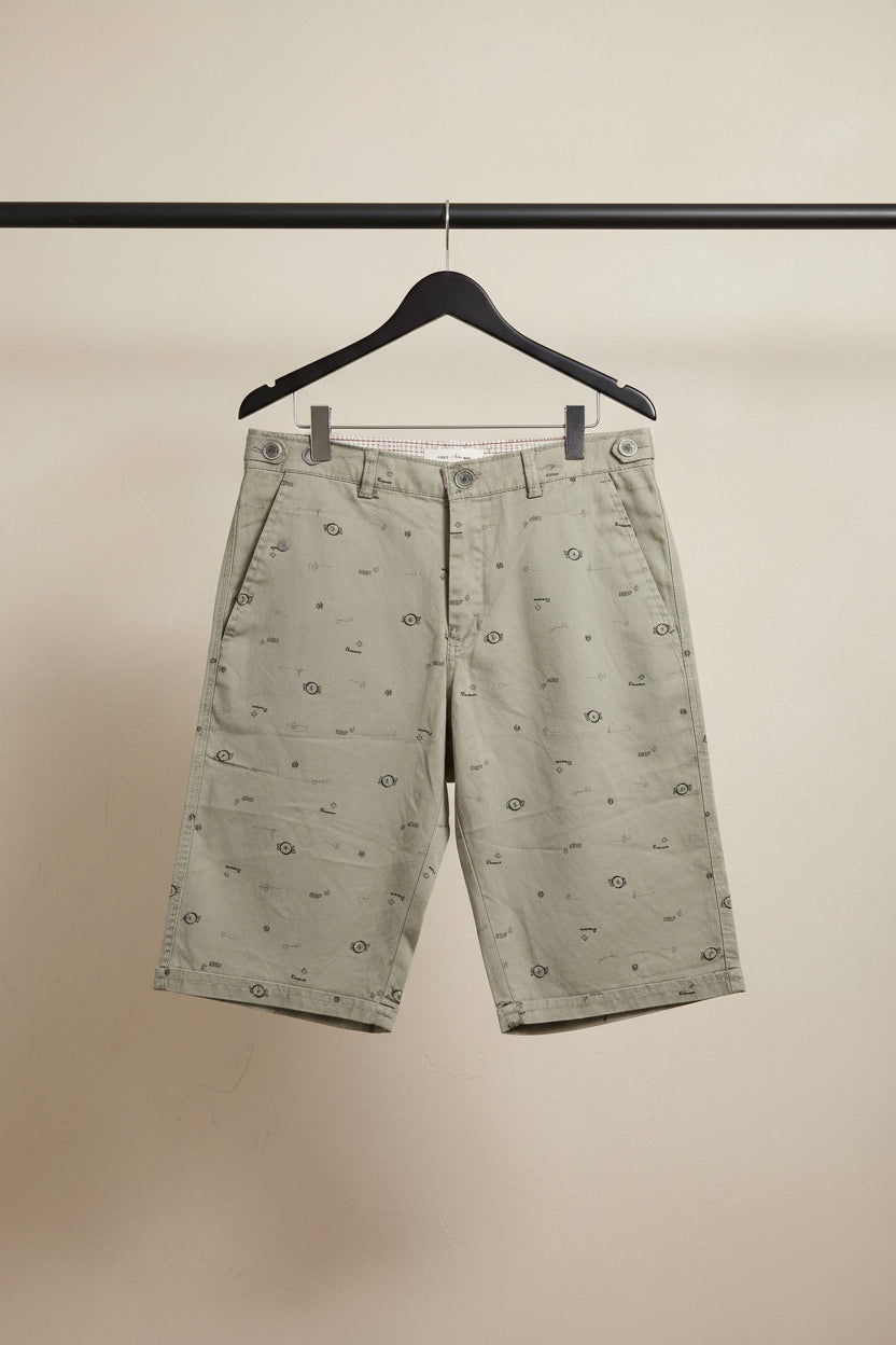 Redtape Men's Khaki Printed Knee-Length Shorts