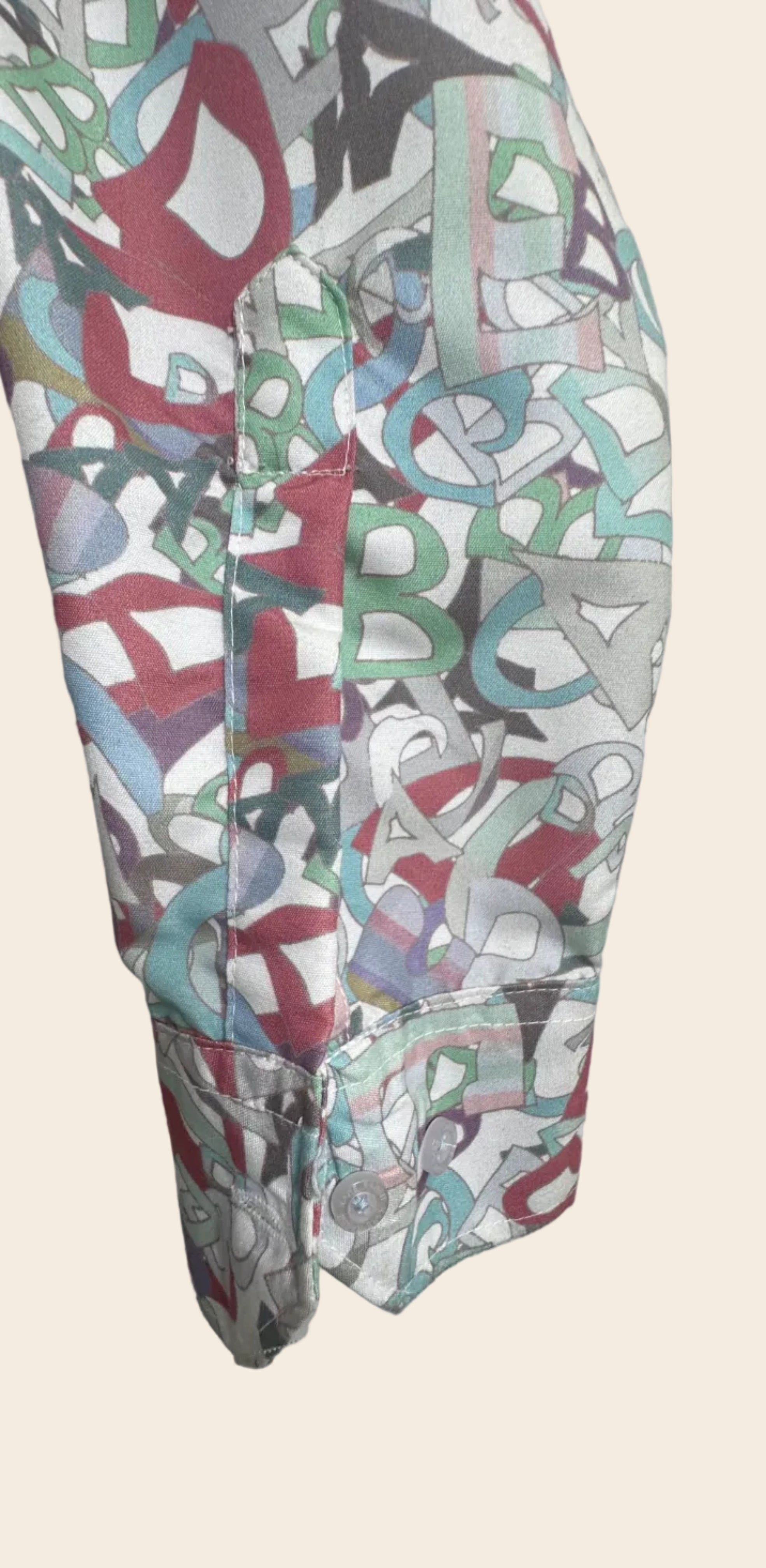 RAGE RABBIT Men's Multicolor Letter Print Long Sleeve Casual Shirt