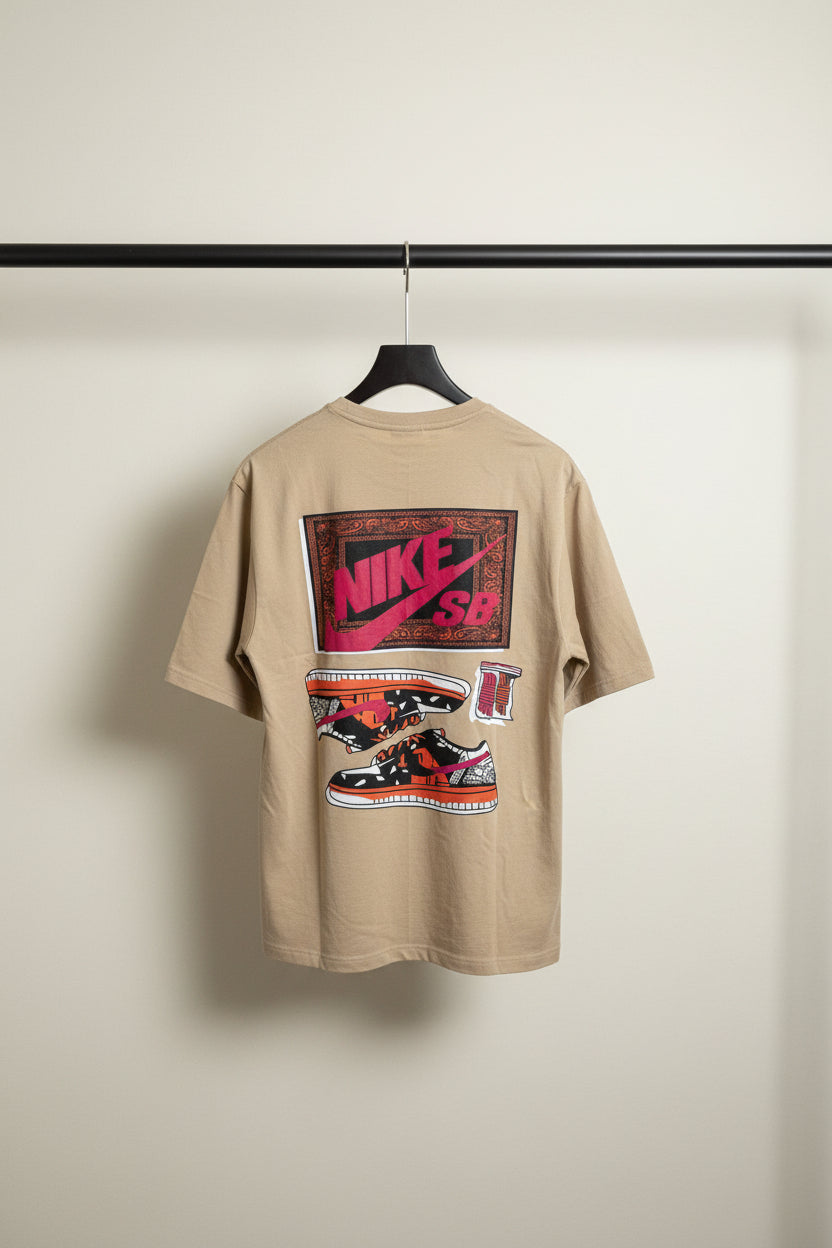 Men's Beige Nike SB Graphic Print T-shirt