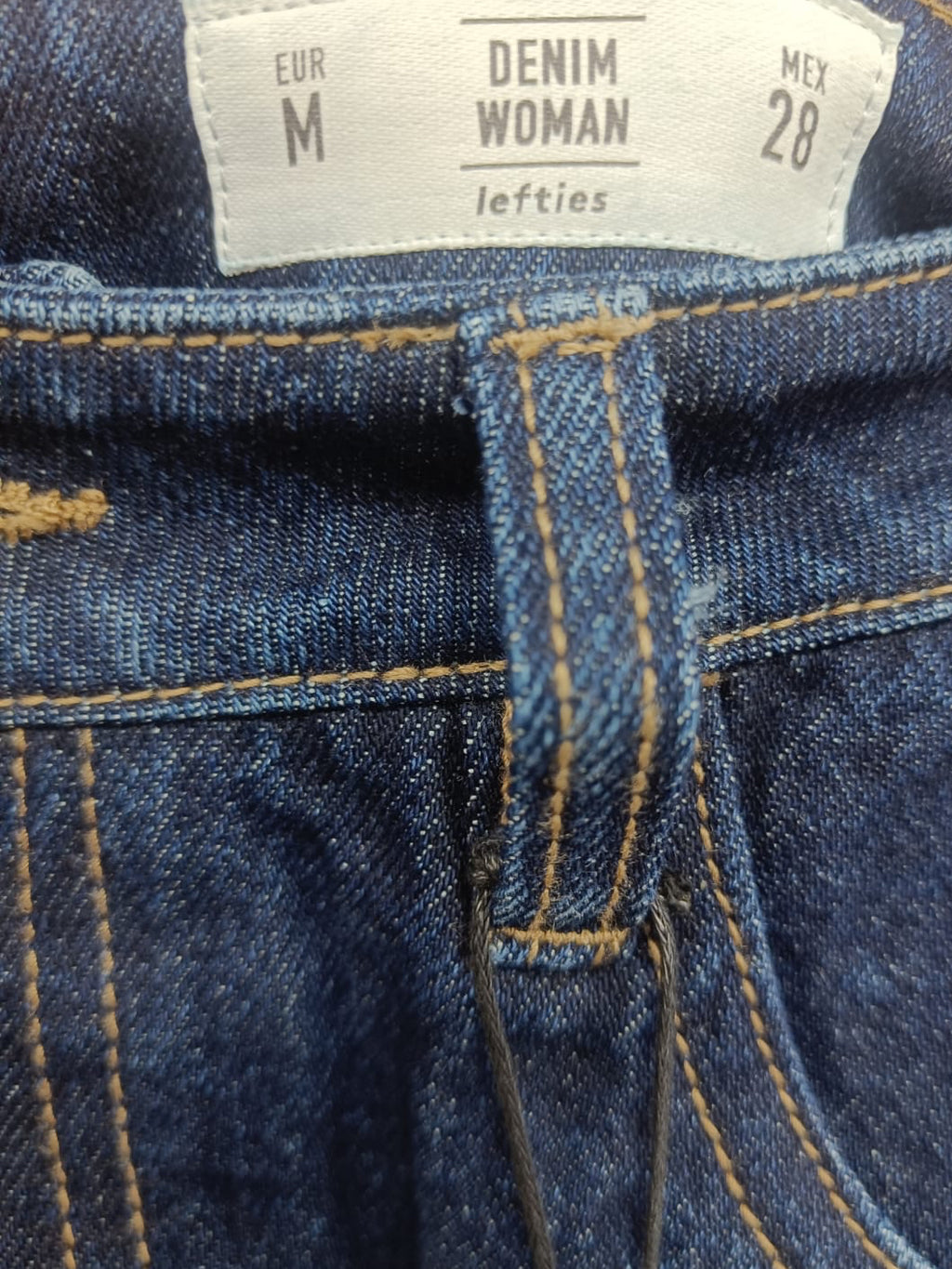 Lefties Women's Navy Blue Denim A-Line Mini Skirt