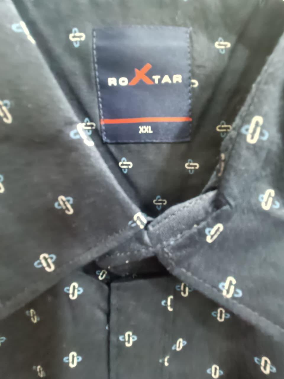 ROXTAR Men's Navy Blue Printed Full Sleeve Casual Shirt