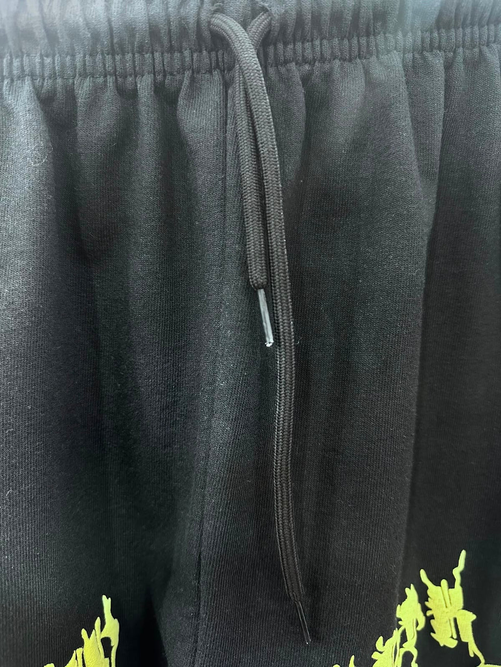 Black Graphic Skeleton Hand Drawstring Shorts