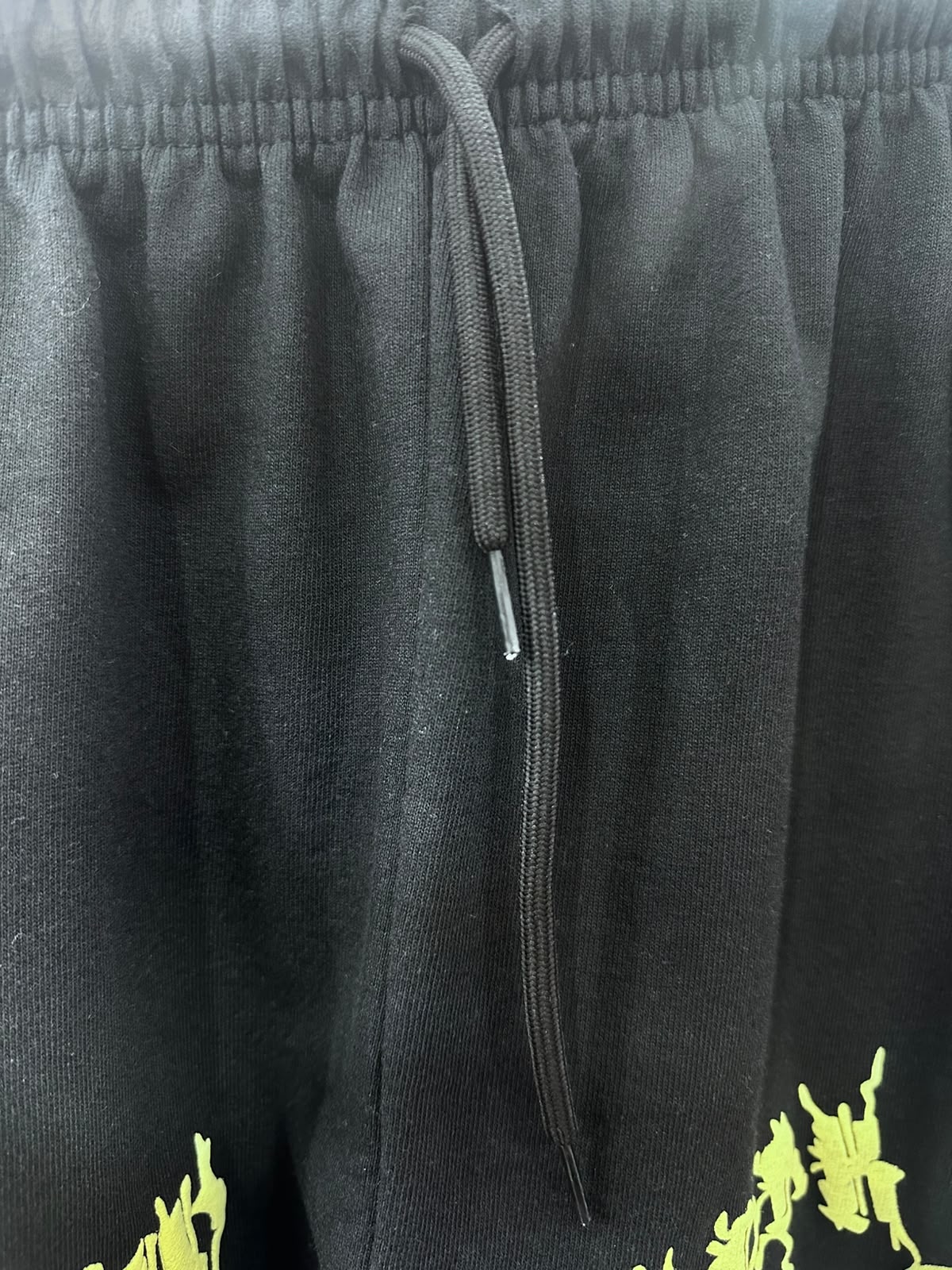 Black Graphic Skeleton Hand Drawstring Shorts