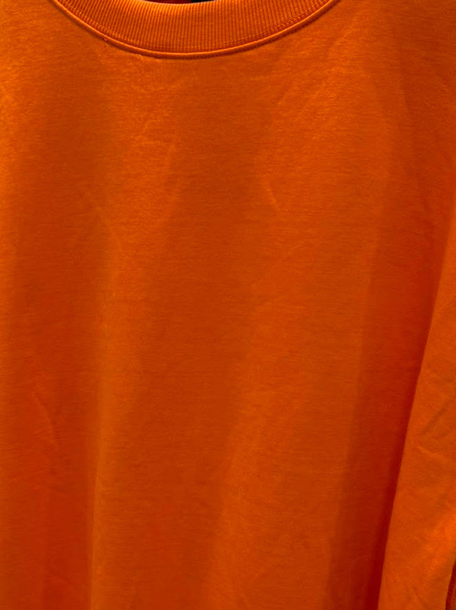 Orange Crew Neck Oversized Sweatshirt