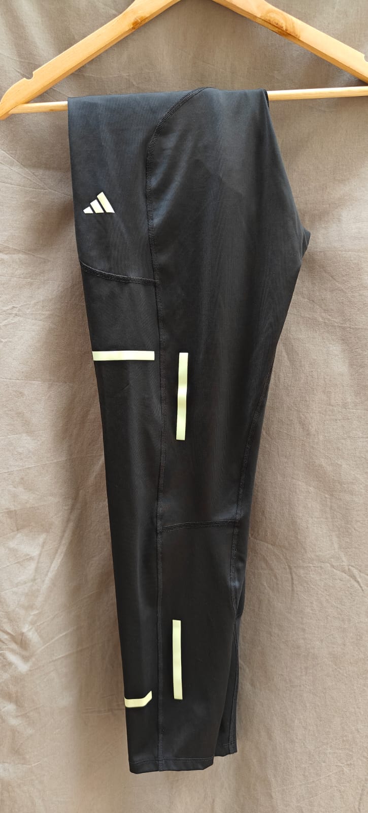 Adidas Men's Black XL Running Tights with Reflective Details