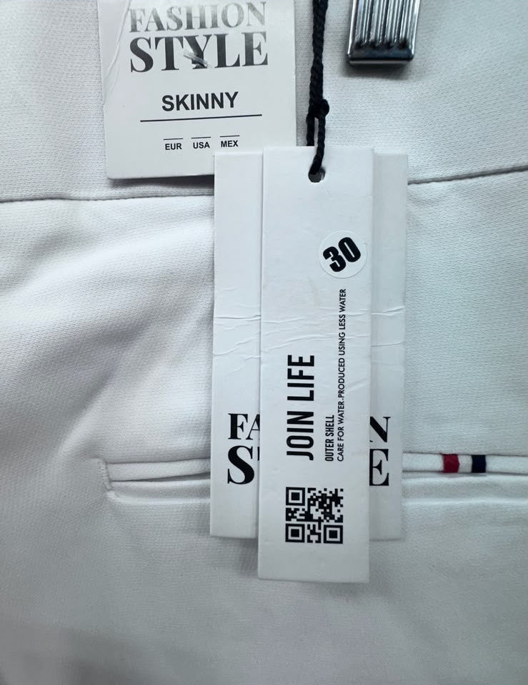 Fashion Style Skinny White Trousers