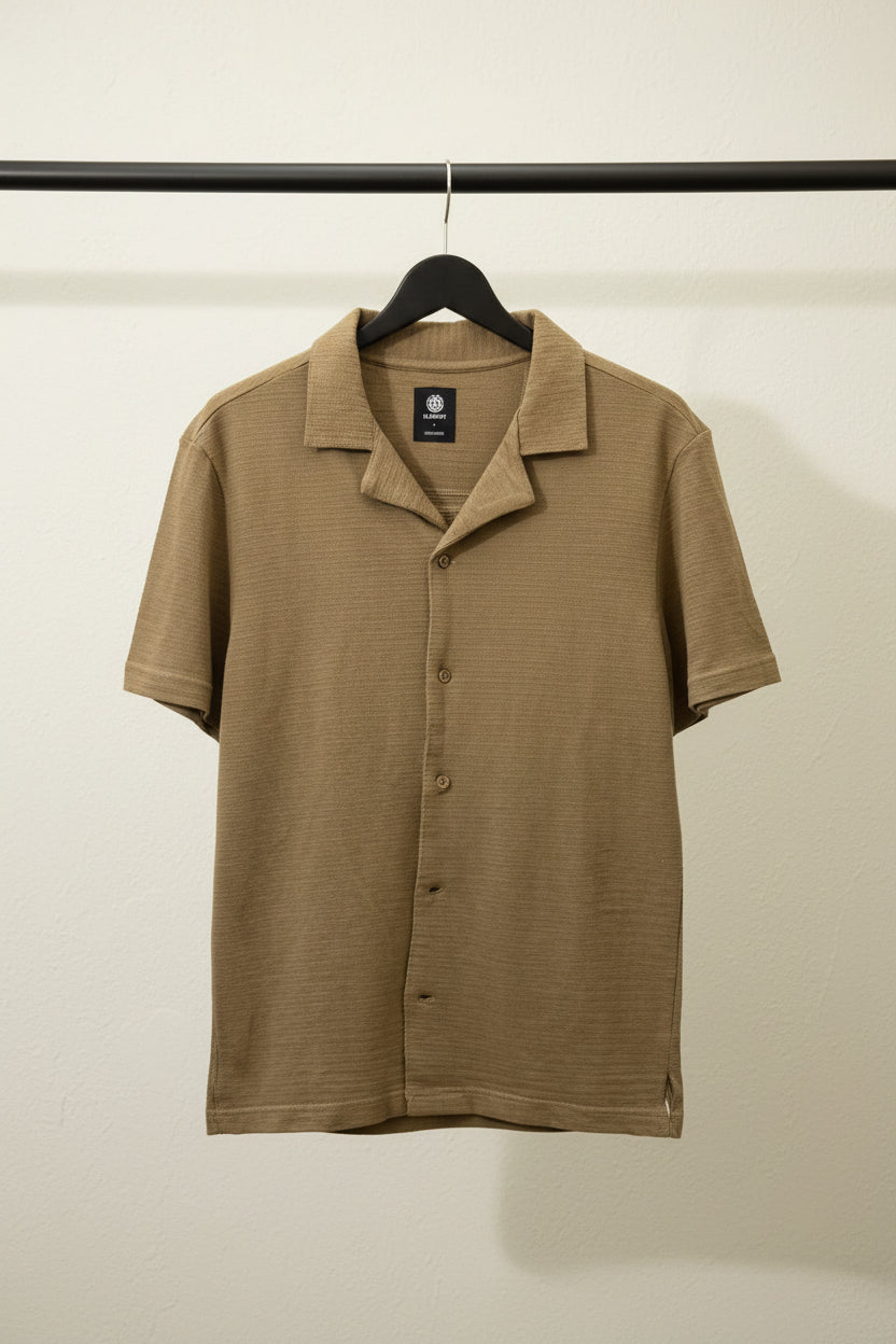 Element Men's Brown Short Sleeve Collared Shirt