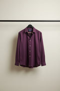 Burberry Men's Purple Long Sleeve Collared Shirt