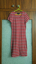 Forever 21 Red Striped Short Sleeve Bodycon Dress