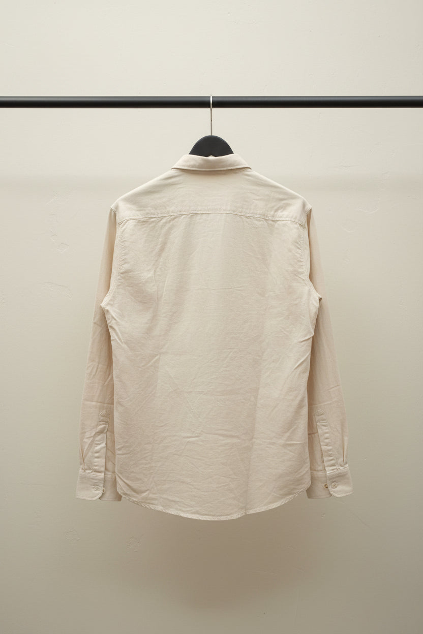 Mechanic London Men's Beige Long Sleeve Casual Shirt