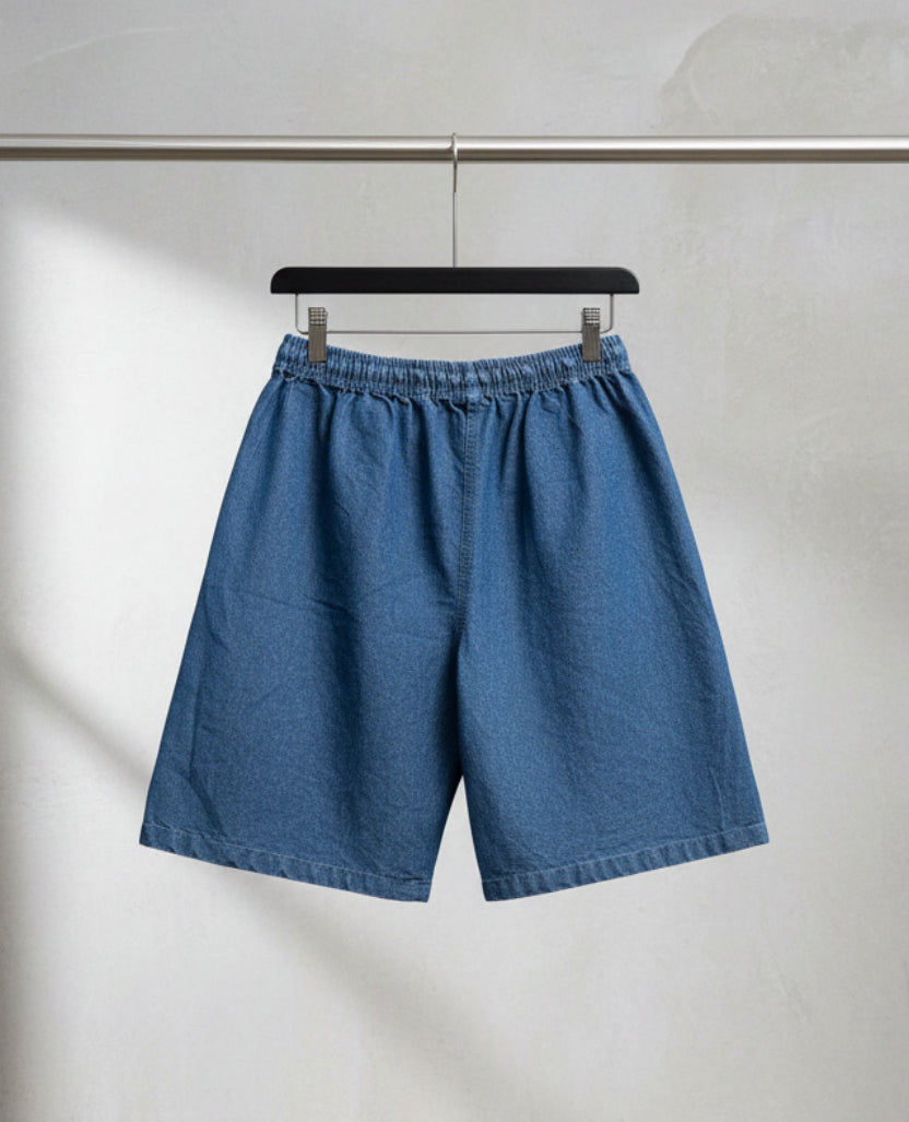 Blush Women's Blue Cotton Blend Relaxed Fit Denim Shorts