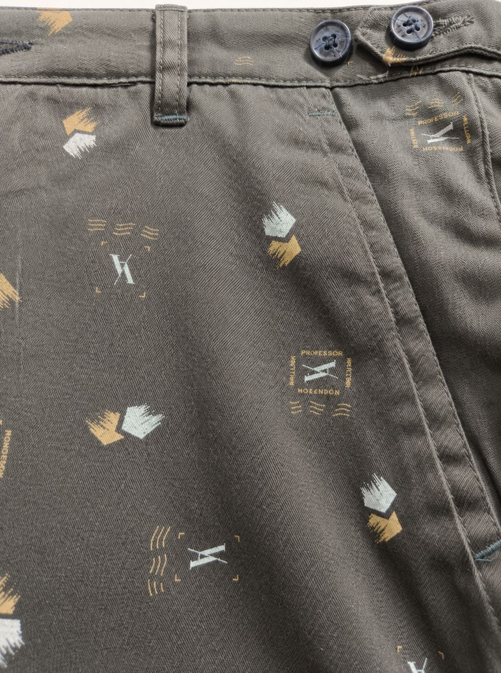 Men's Grey Printed Knee-Length Shorts