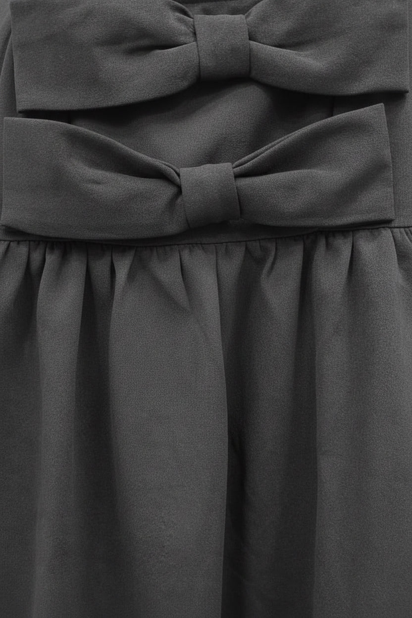 Tokyo Talkies Urban Women's Grey Bow Detail Mini Dress