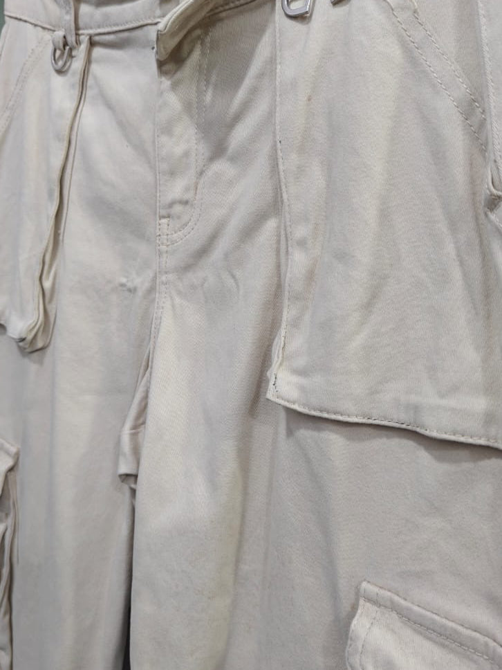 FB Sister men's Beige Relaxed Fit Cargo Pants