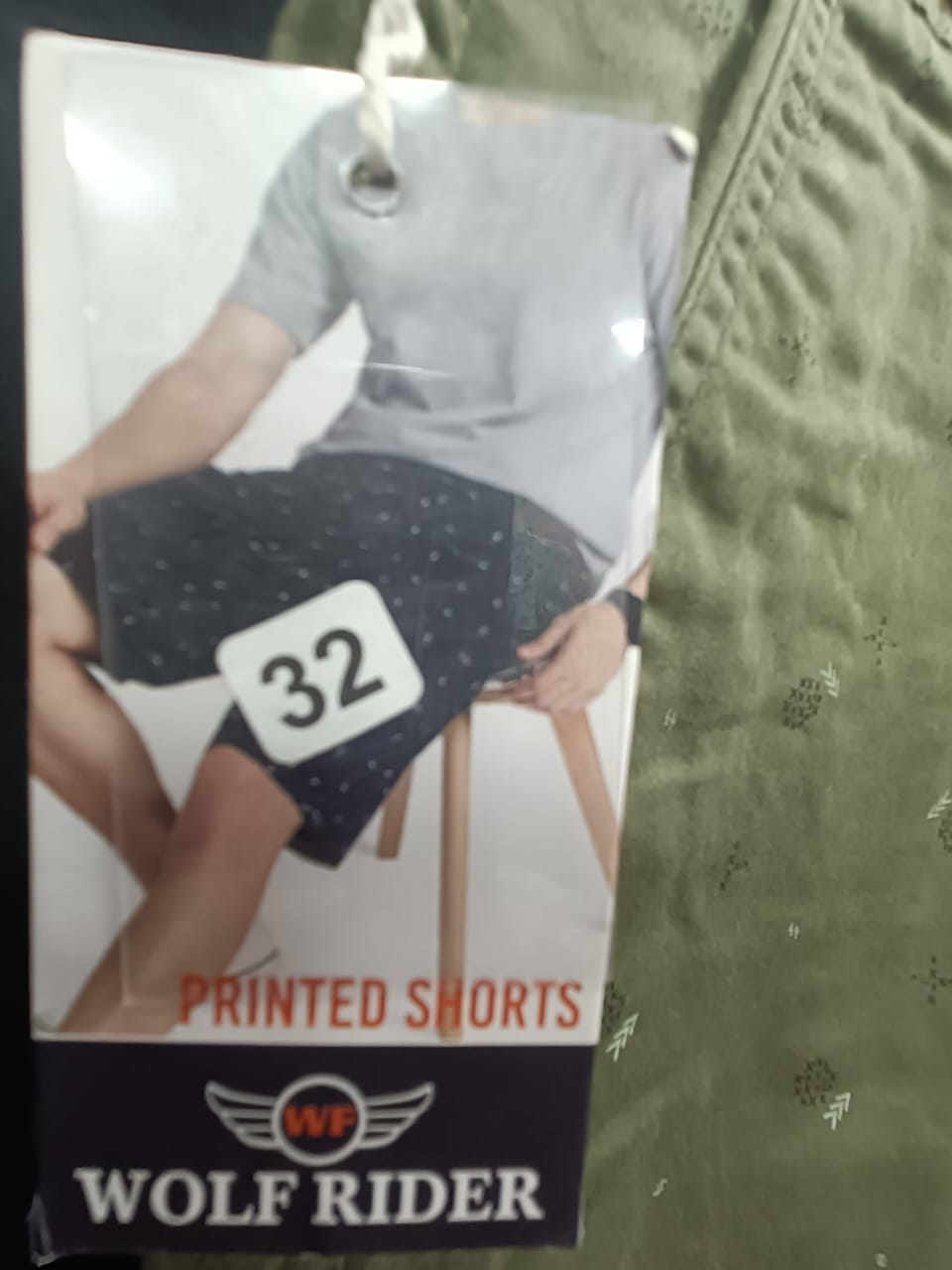 Men's Olive Green Printed Shorts by WOLF RIDER