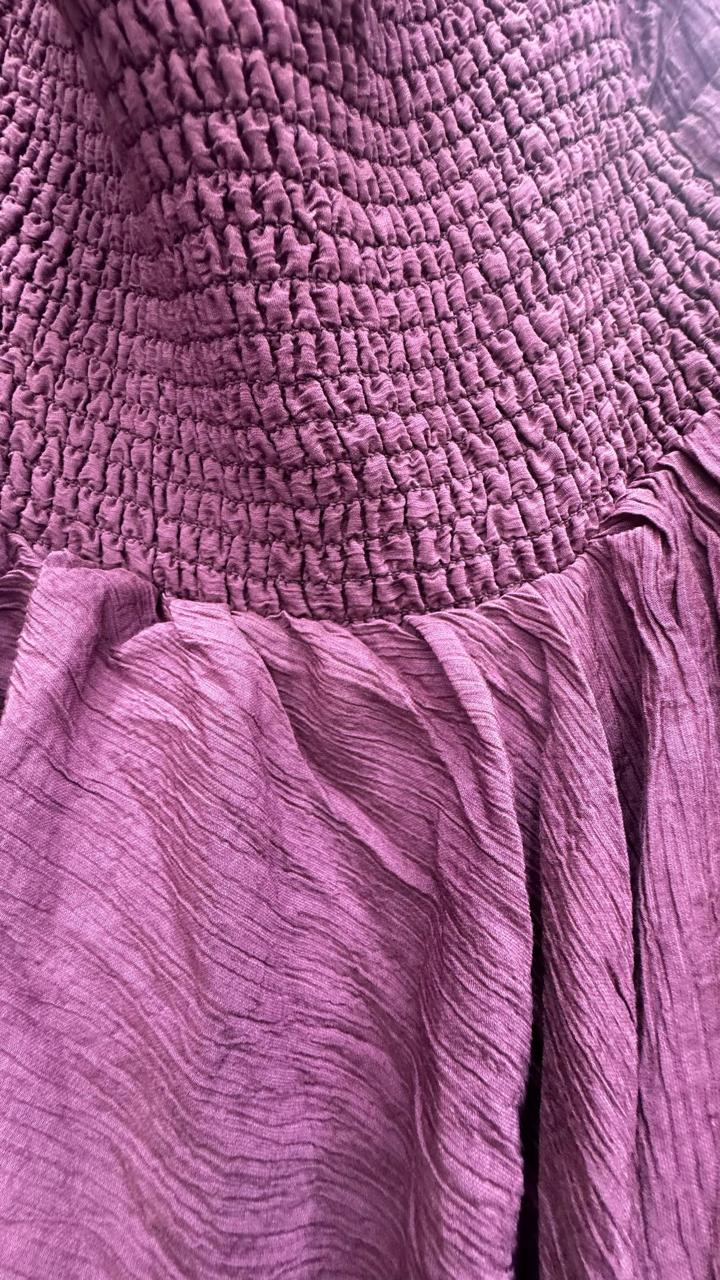 Women's Purple Tiered Halterneck Maxi Dress