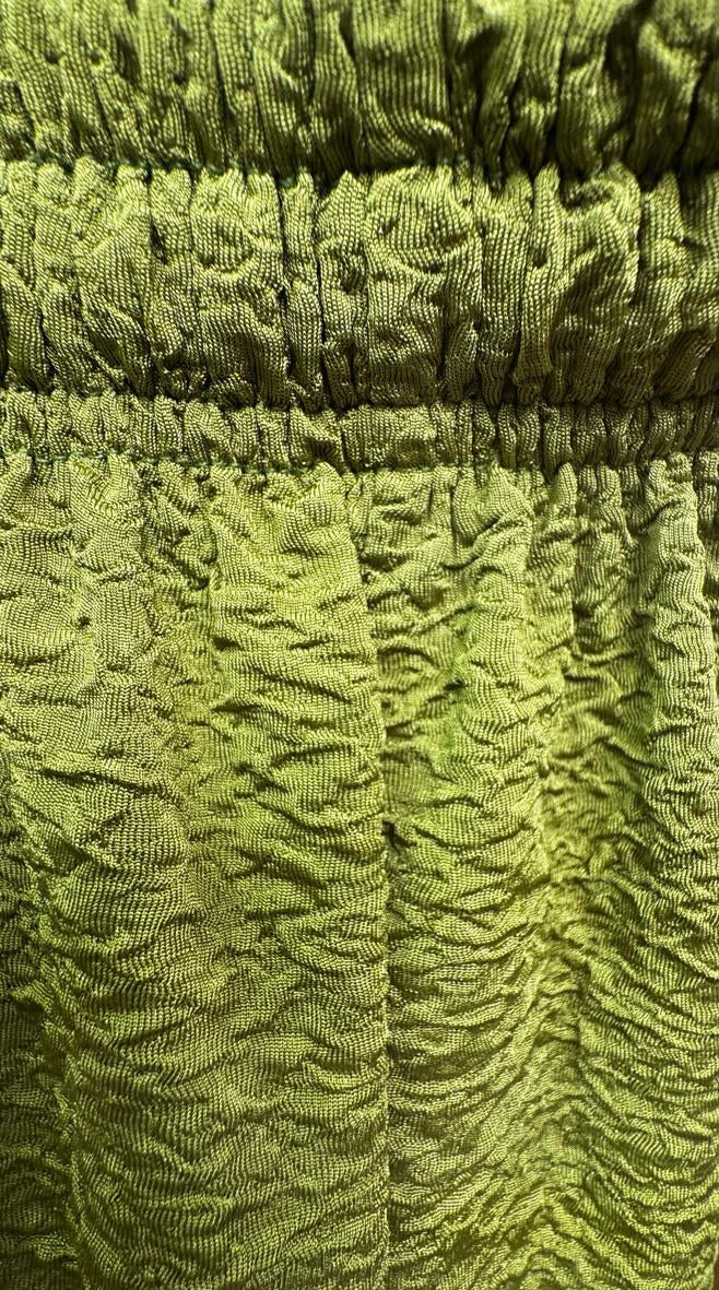 Women's Olive Green Textured Wide Leg Pants
