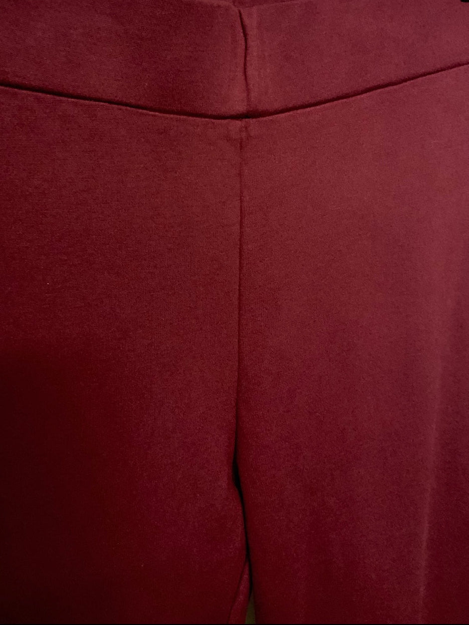 ONLY Women's Maroon Split Hem Flared Leggings