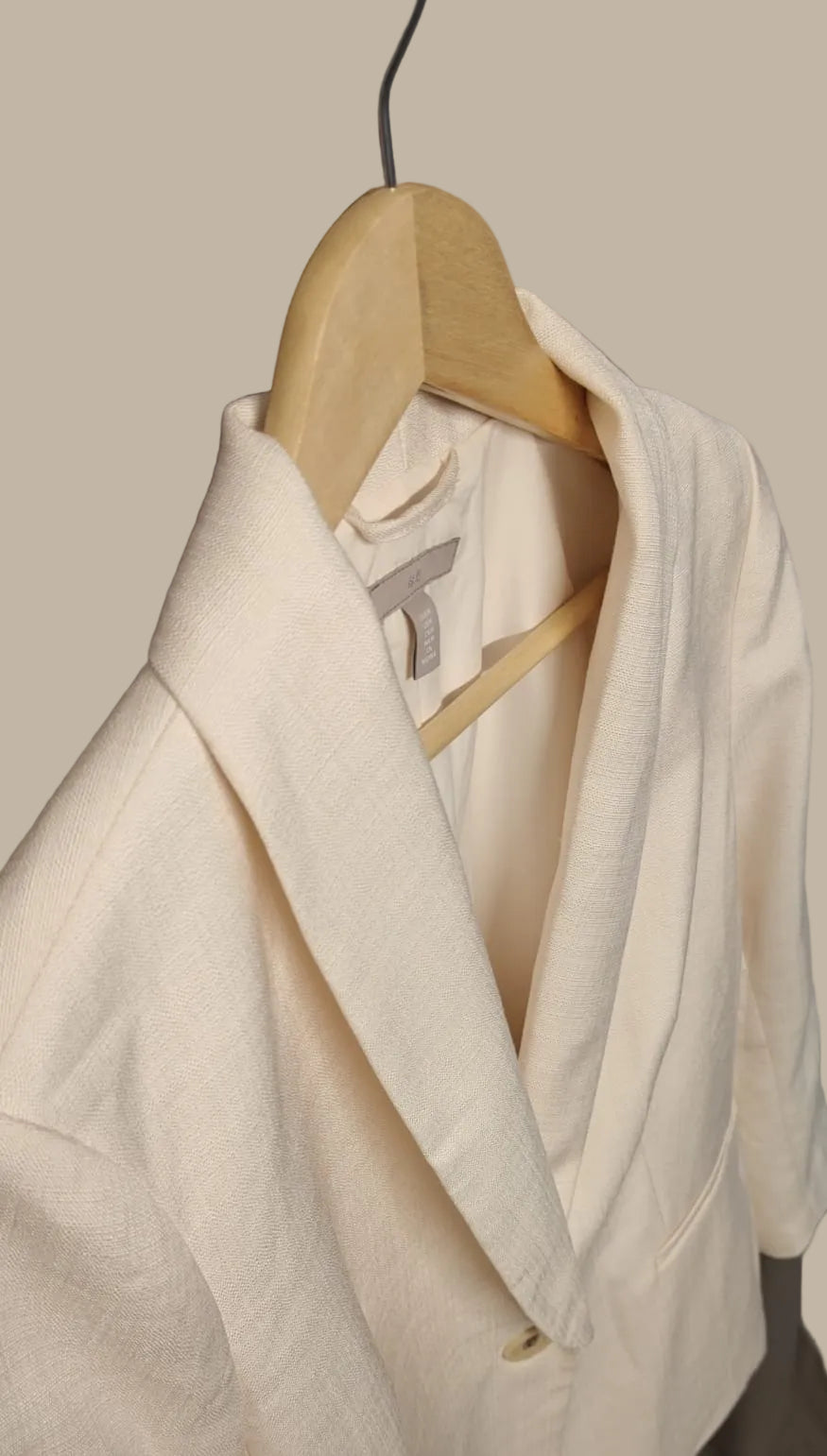 H&M Women's Cream Single-Button Blazer