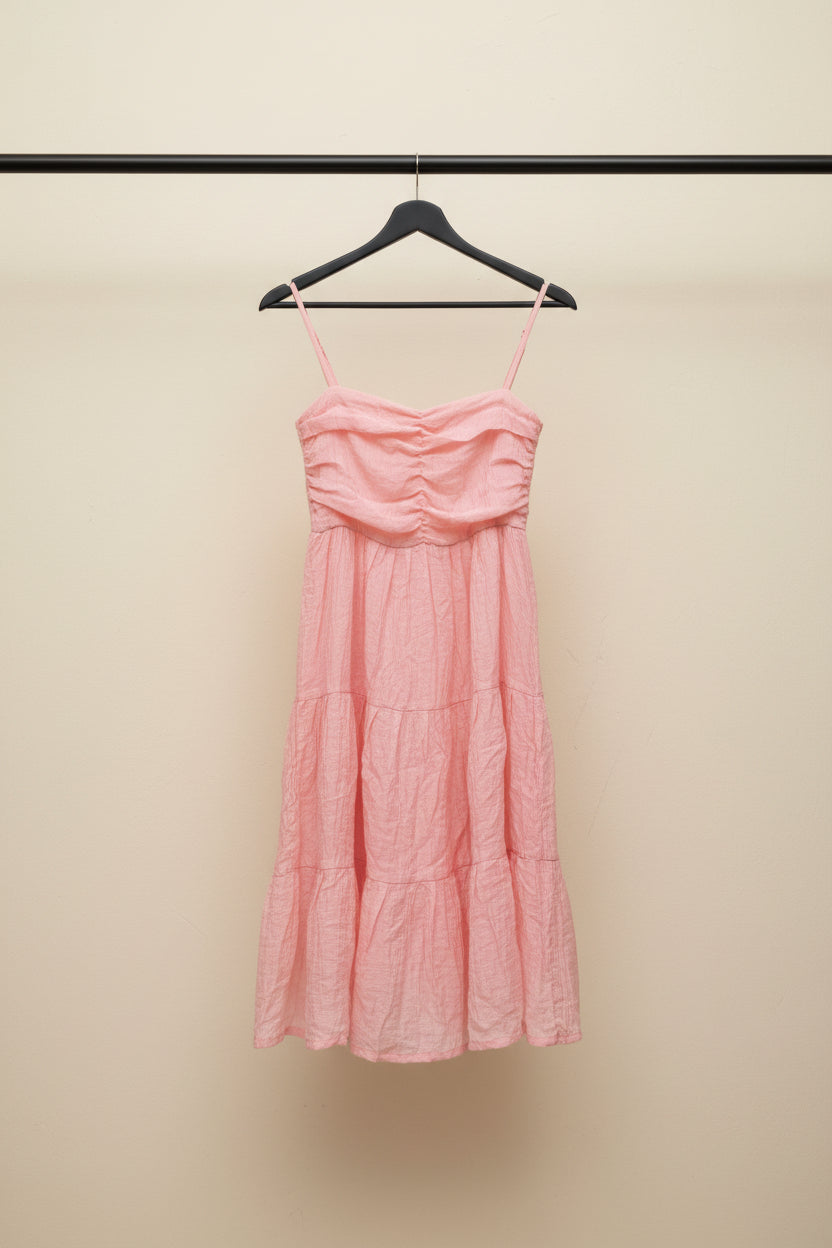 Pink Smocked Tiered Sundress for Women
