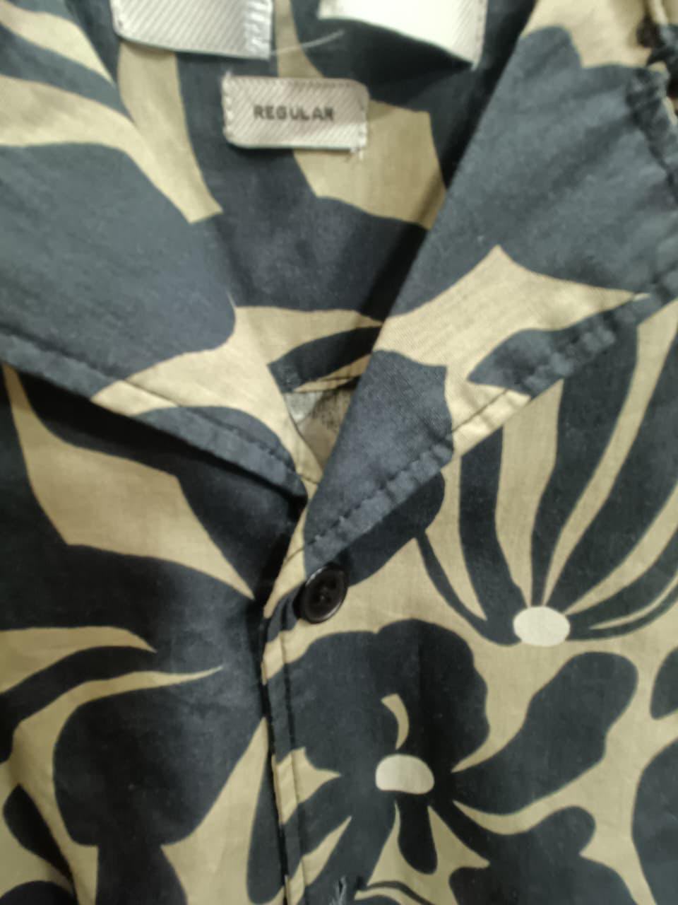 Men's Floral Print Short Sleeve Regular Fit Casual Shirt