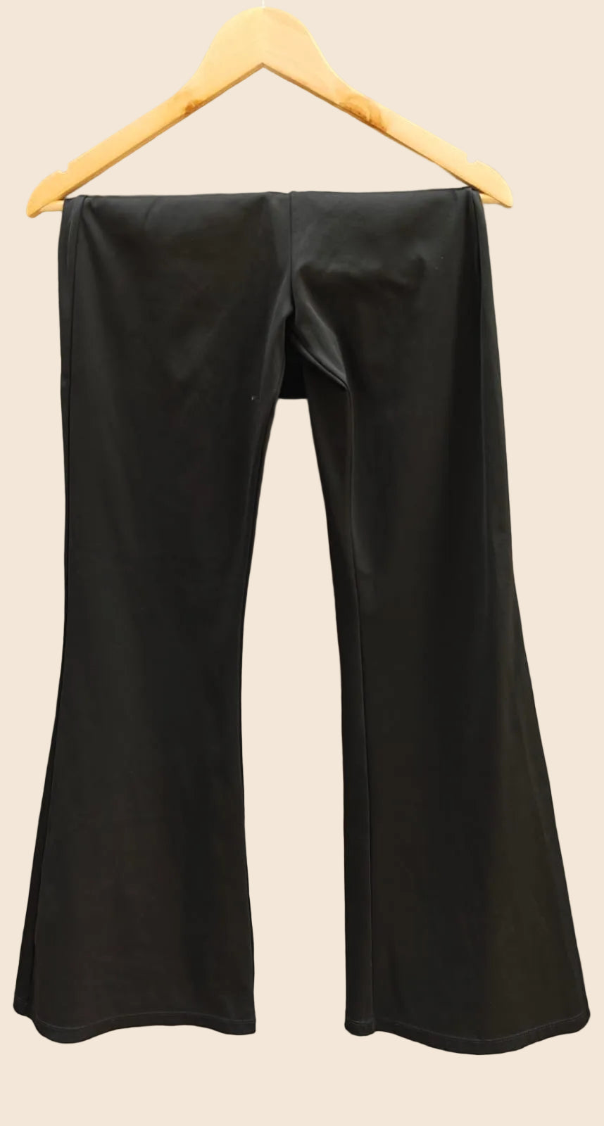 Women's Black High-Waist Flared Leggings