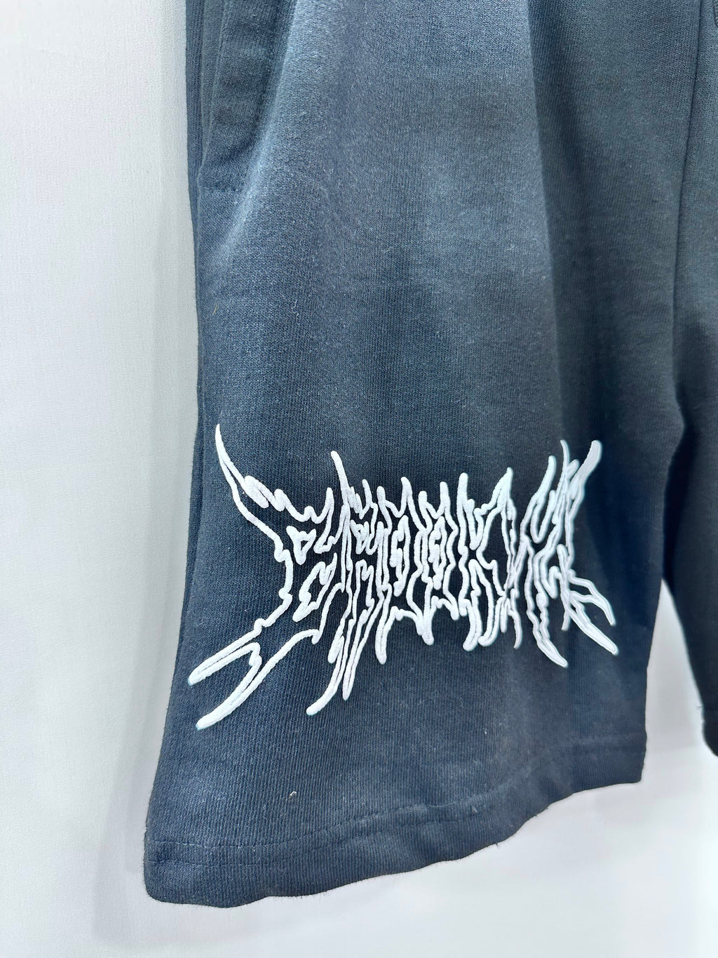 Men's Black Graphic Print Drawstring Fleece Shorts