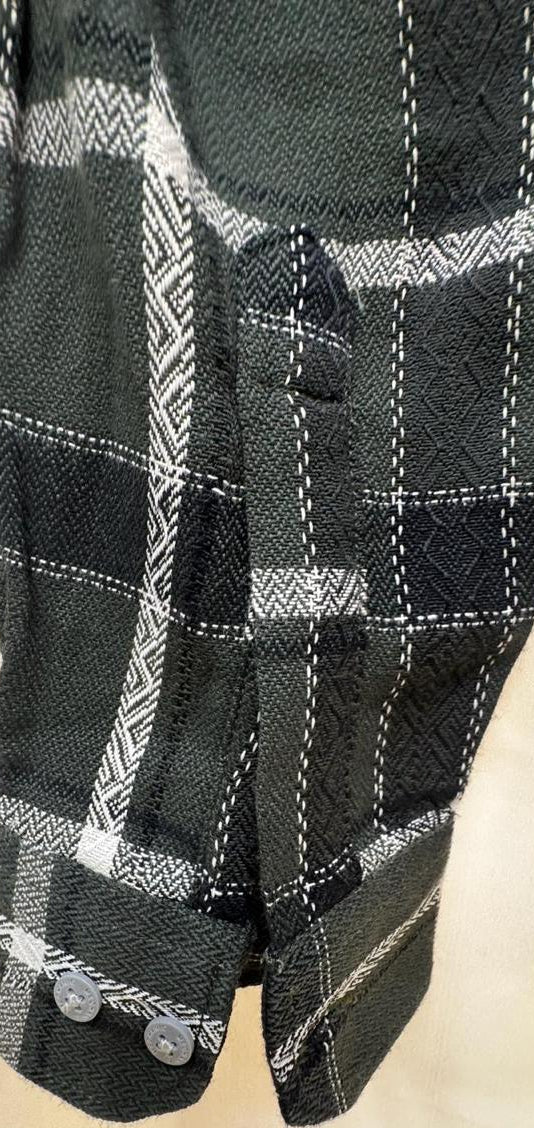 Mechanic London Men's Green Plaid Full Sleeve Casual Shirt