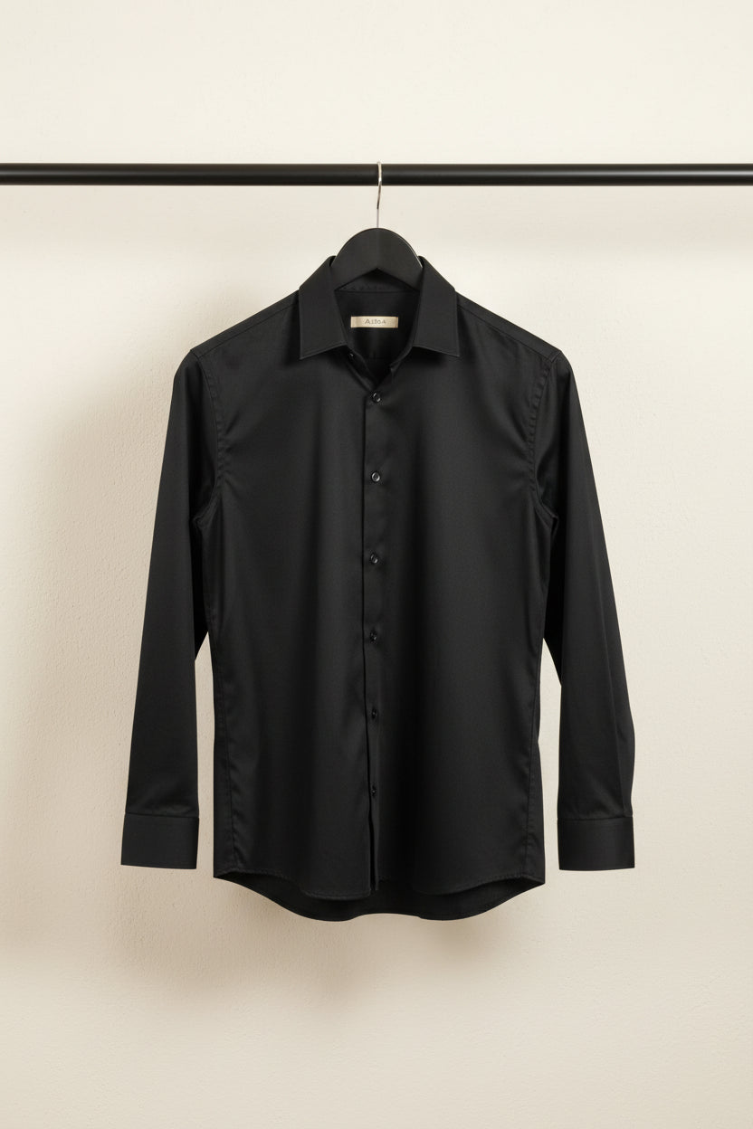 ALBA Men's Black Full Sleeve Casual Shirt
