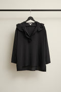 H&M Black Ruffled V-Neck Blouse