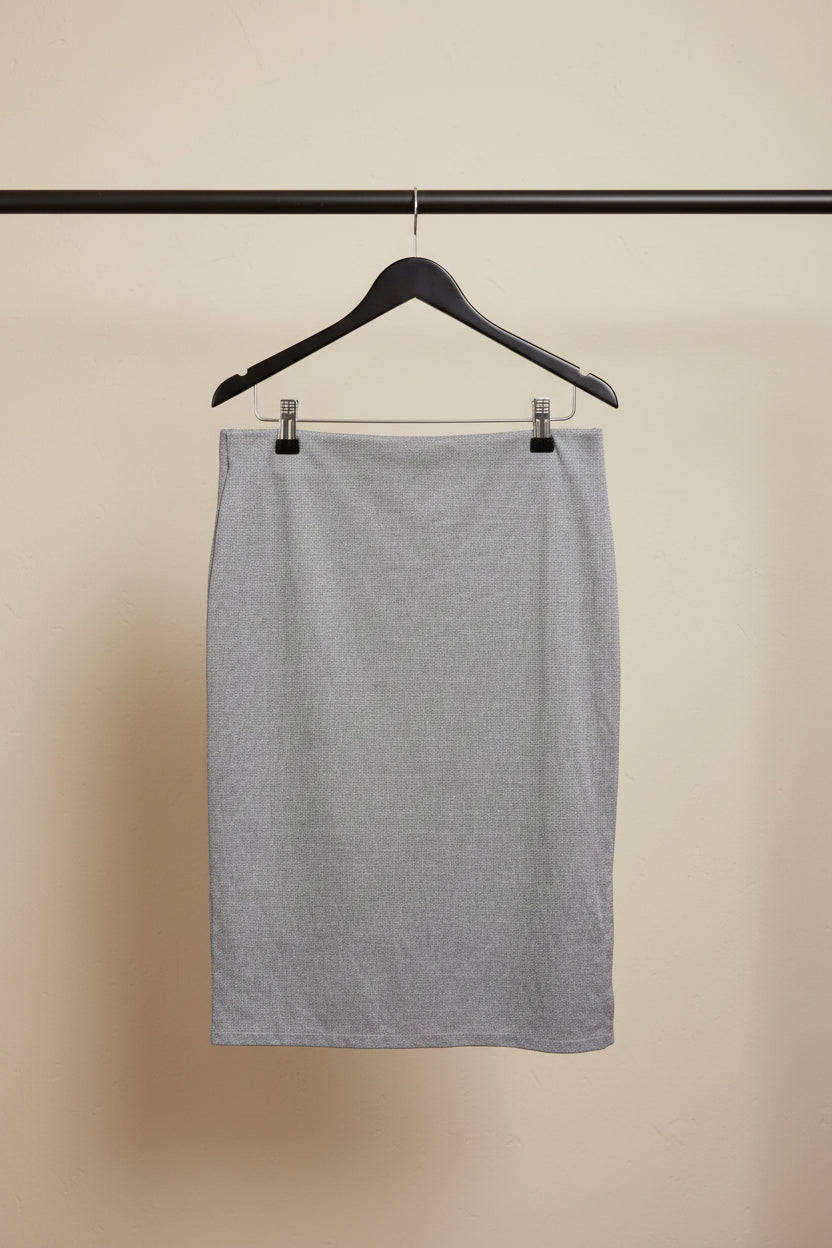 Women's Grey Knit Midi Pencil Skirt