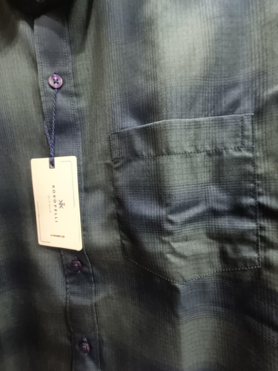 KOKOPELLI Men's Navy Blue Plaid Regular Fit Full Sleeve Casual Shirt