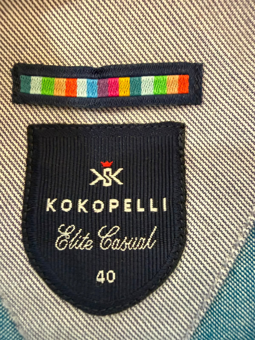 Men's  Blue & White Striped Long Sleeve Casual Shirt by Kokopelli