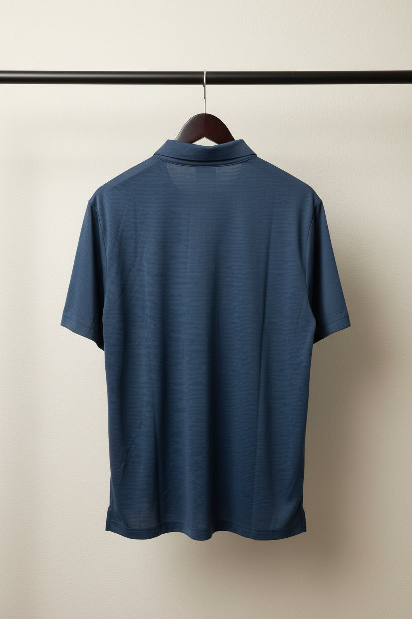 ZU Men's Navy Blue Seamless Edition Polo T-Shirt