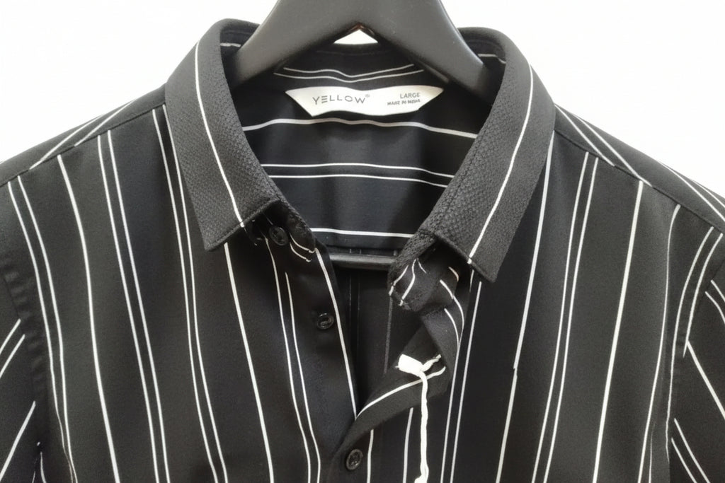 Black and White Striped Full Sleeve Shirt