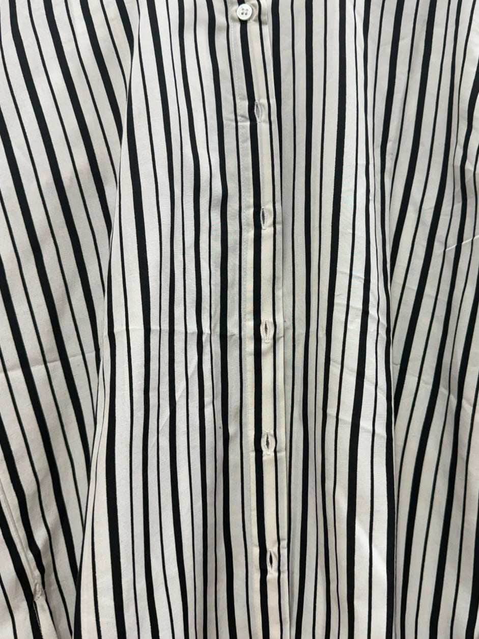 Lucky Brand Women's Black and White Striped Long Sleeve Shirt