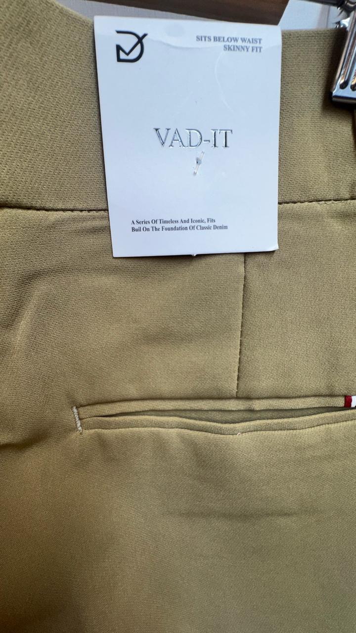VAD-IT Lycra Skinny Fit Khaki Trousers