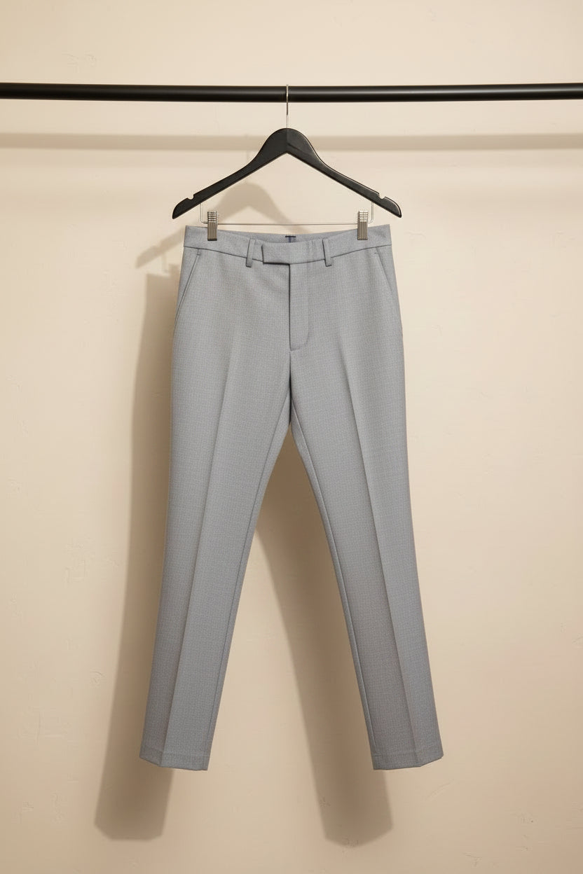 Men's Grey Slim Fit Formal Trousers