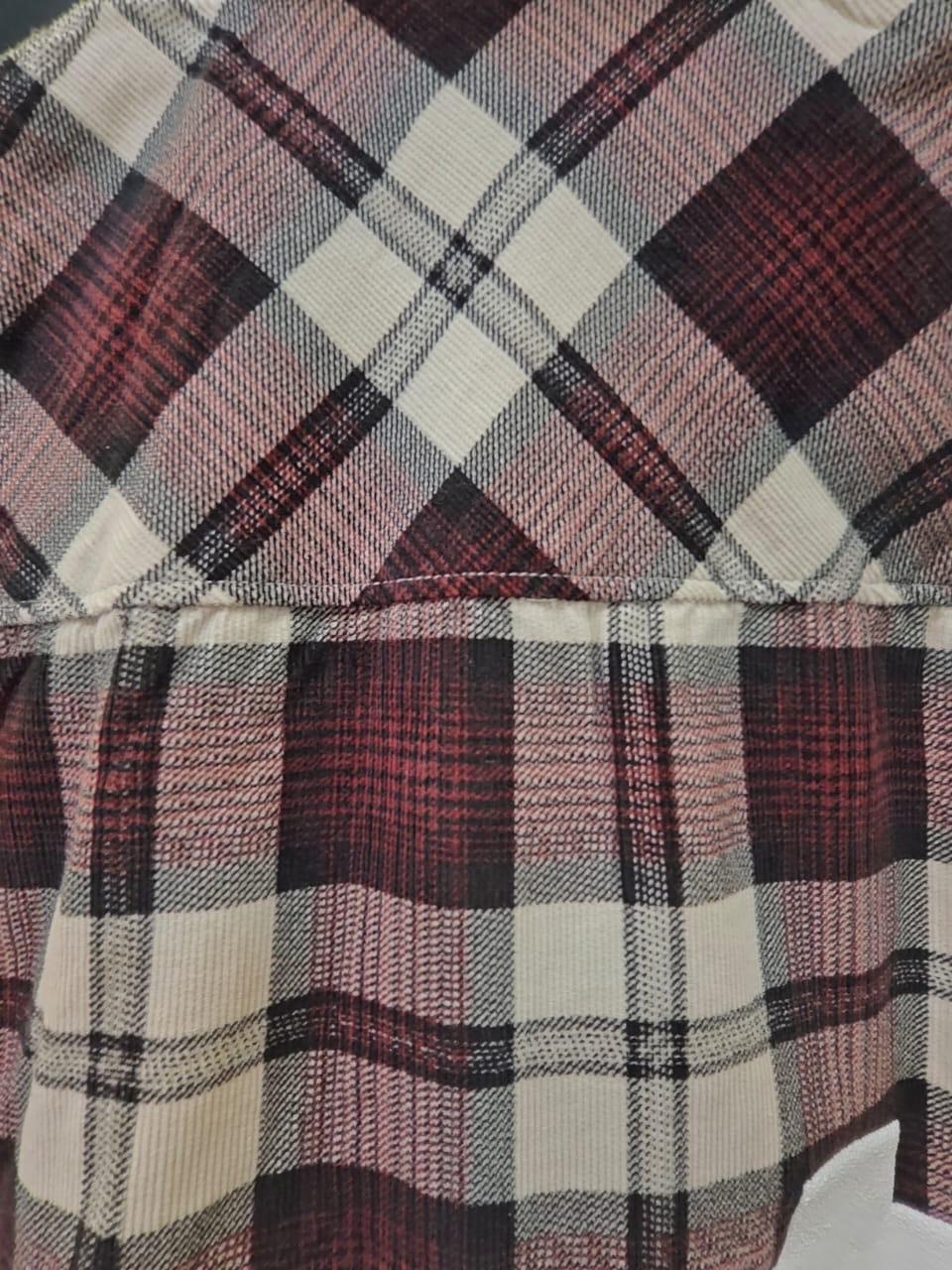 FC UNITED Men's Maroon & White Plaid Flannel Shirt with 'AST' Graphic