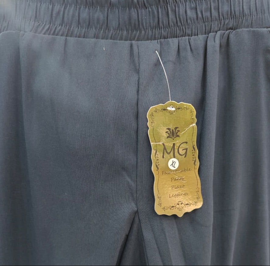 Women's Dark Grey Elastic Waist Relaxed Fit Trousers