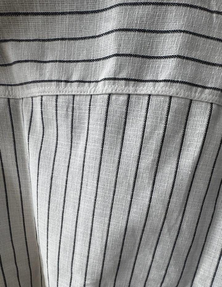 BIG BUL Men's White & Black Striped Full Sleeve Casual Shirt