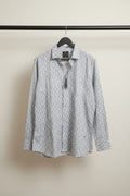 Men's Grey Geometric Print Long Sleeve Casual Shirt