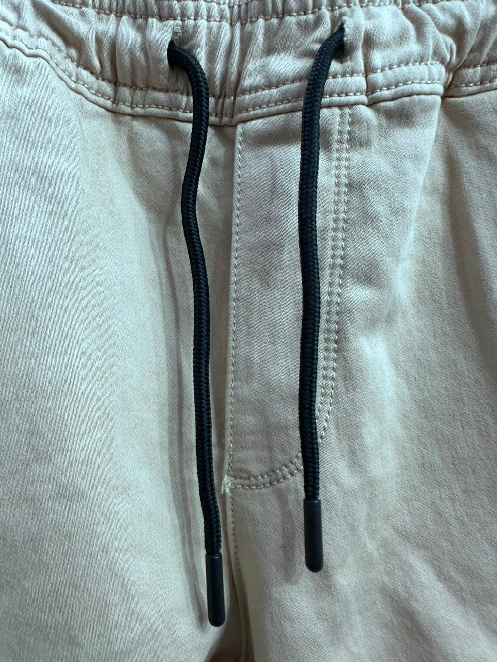 Men's Beige Cargo Shorts with Drawstring Waist
