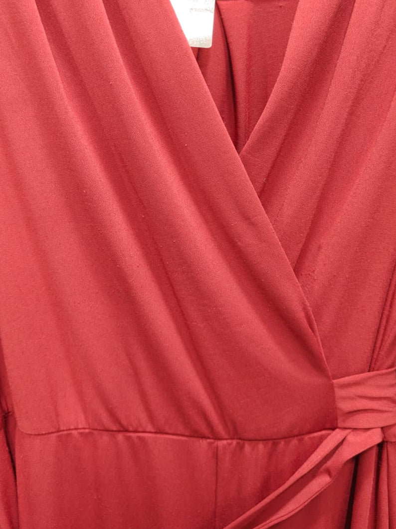 Wardrobe Women's Red V-Neck Sleeveless Jumpsuit with Tie-Waist