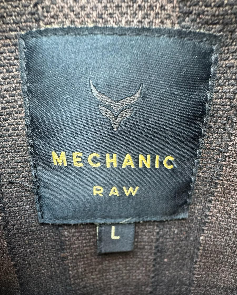 Mechanic Raw Men's Brown & Black Striped Full Sleeve Shirt