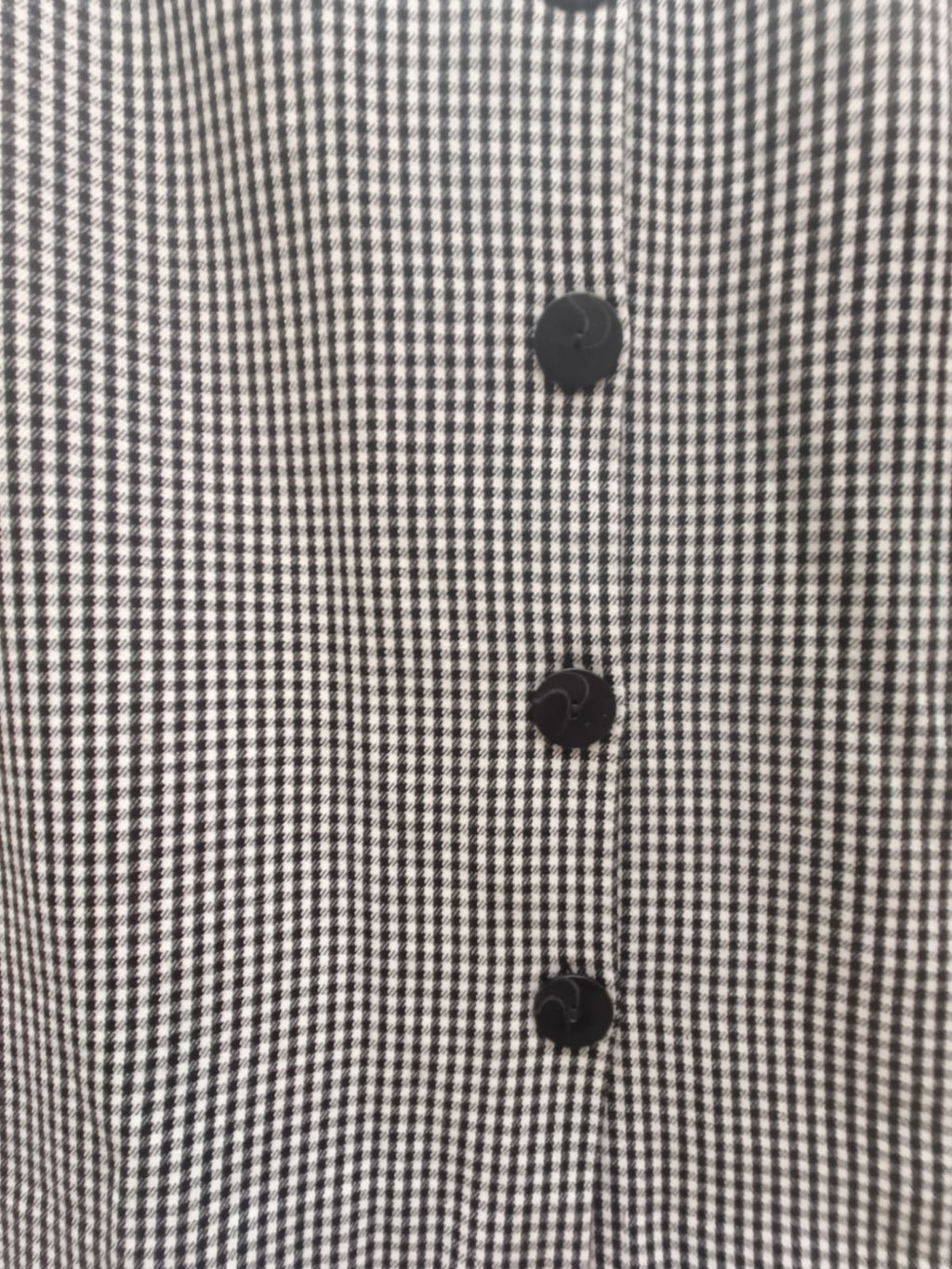 Black and White Gingham Button-Front Midi Skirt for Women